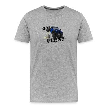 GOT FLEX? - OFFROADER Crawler - Blue - Men's Premium Organic T-Shirt - heather grey - Front - Damien (186cm)