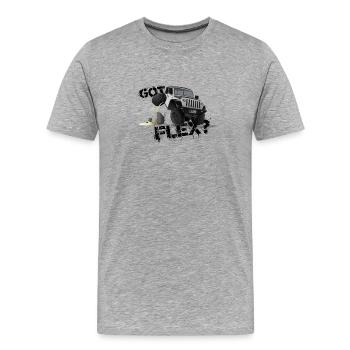 GOT FLEX? - OFFROADER Crawler - White - Men's Premium Organic T-Shirt - heather grey - Front - Damien (186cm)