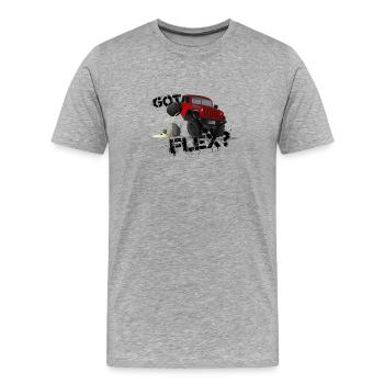 GOT FLEX? - OFFROADER Crawler - Red - Men's Premium Organic T-Shirt - heather grey - Front - Damien (186cm)