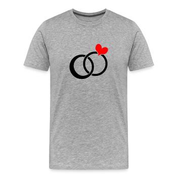 Épouser bague de fiançailles mariage bande de mariage couples - T-shirt bio Premium Homme - gris chiné - Devant - Damien (186cm)