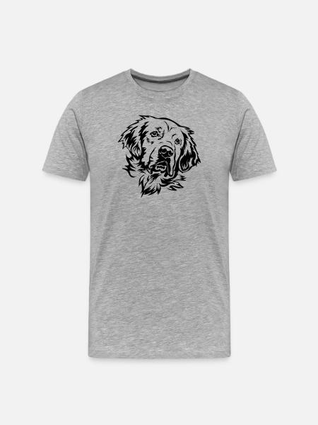 Golden Retriever Head - Men's Premium Organic T-Shirt - heather grey