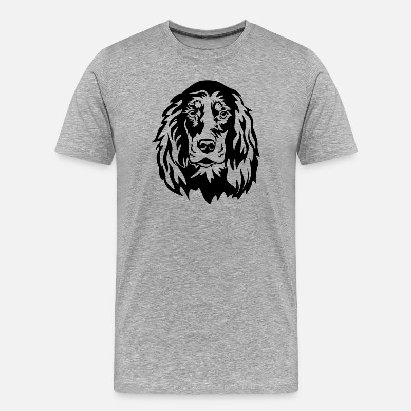 Gordon Setter Kopf - Männer Premium Bio T-Shirt - Grau meliert