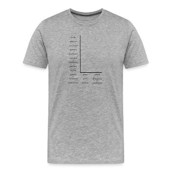 Liebe Auf Vielen Verschiedenen Sprachen - Männer Premium Bio T-Shirt - Grau meliert - Vorne - Damien (186cm)