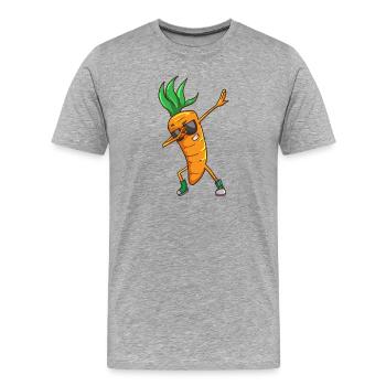 Drôle de carotte carotte - T-shirt bio Premium Homme - gris chiné - Devant - Damien (186cm)