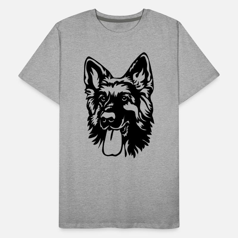 Deutscher Schäferhund Kopf Männer Premium Bio T-Shirt