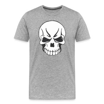 SKULL COMIC STYLE - Men's Premium Organic T-Shirt - heather grey - Front - Damien (186cm)