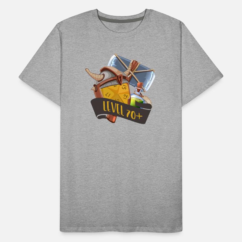 Niveau 70+ Objets RPG Conception du butin du joueur T-shirt bio Premium Homme