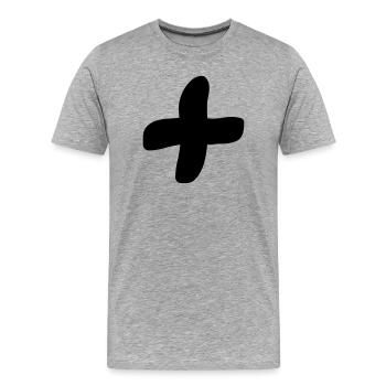 Plus Sign Cross Shadow Plus Sign Sign - Men's Premium Organic T-Shirt - heather grey - Front - Damien (186cm)
