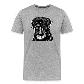Rottweiler chien chien chien de garde chien de combat chiens - T-shirt bio Premium Homme - gris chiné - Devant - Damien (186cm)