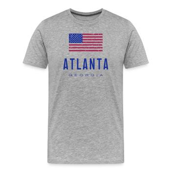 Atlanta /// Georgia - Männer Premium Bio T-Shirt - Grau meliert - Vorne - Damien (186cm)