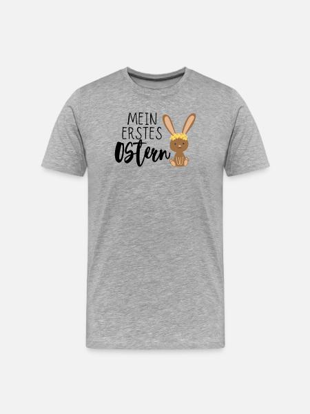 Mein erstes Ostern - Männer Premium Bio T-Shirt - Grau meliert