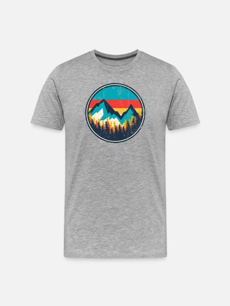 Aurora Ridge Mountain Sunset - Men's Premium Organic T-Shirt - heather grey