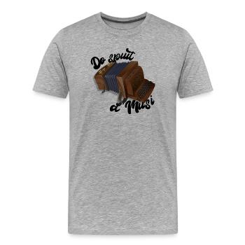 Harmonica - Do spuit d'Musi | ZiachON! - Men's Premium Organic T-Shirt - heather grey - Front - Damien (186cm)