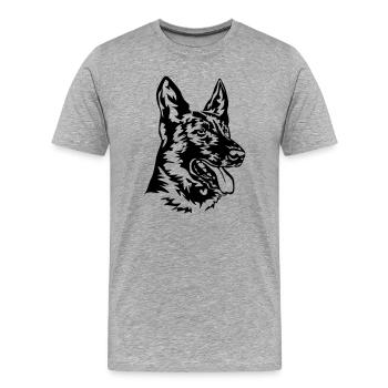 Hollandse Herdershond - Men's Premium Organic T-Shirt - heather grey - Front - Damien (186cm)