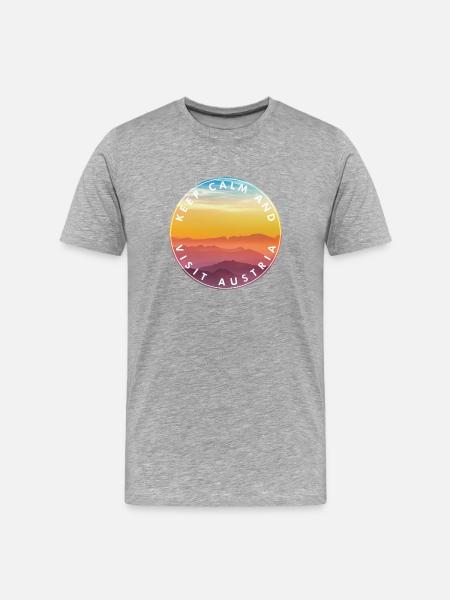 Keep Calm Visit Austria Kreis Badge - Men's Premium Organic T-Shirt - heather grey