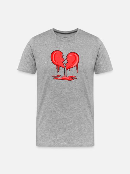 Broken heart - Men's Premium Organic T-Shirt - heather grey