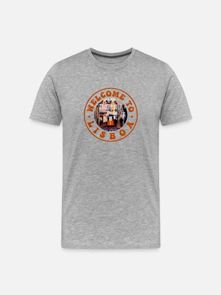 Welcome to Lisbon Tramnostalgia - Men's Premium Organic T-Shirt - heather grey