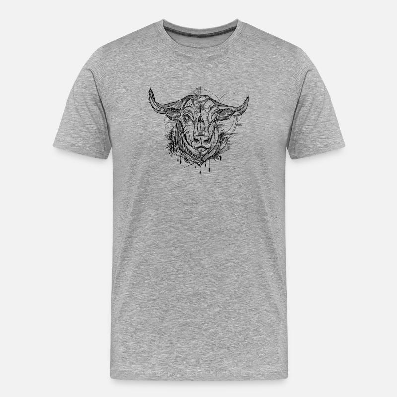 Sternzeichen Stier - Männer Premium Bio T-Shirt - Grau meliert