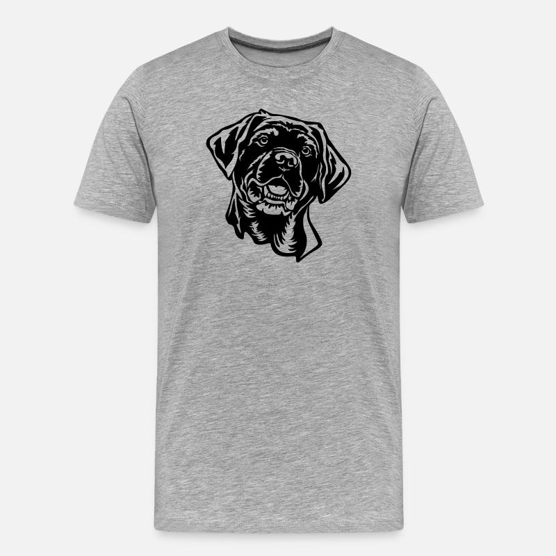 Labrador Kopf - Männer Premium Bio T-Shirt - Grau meliert