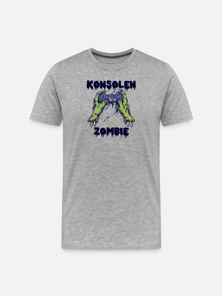 Zocker Konsole Controller Videogames Gamer Zocker - Männer Premium Bio T-Shirt - Grau meliert