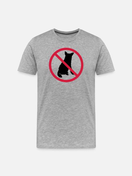 Chiens Interdit Bouclier - T-shirt bio Premium Homme - gris chiné