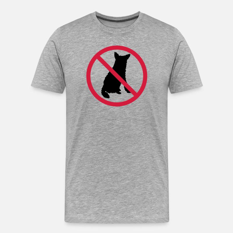 Hunde Verboten Schild - Männer Premium Bio T-Shirt - Grau meliert