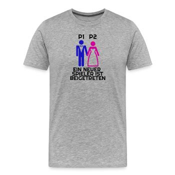 Games Jeu jeu jeu vidéo jeu nerd drôle - T-shirt bio Premium Homme - gris chiné - Devant - Damien (186cm)