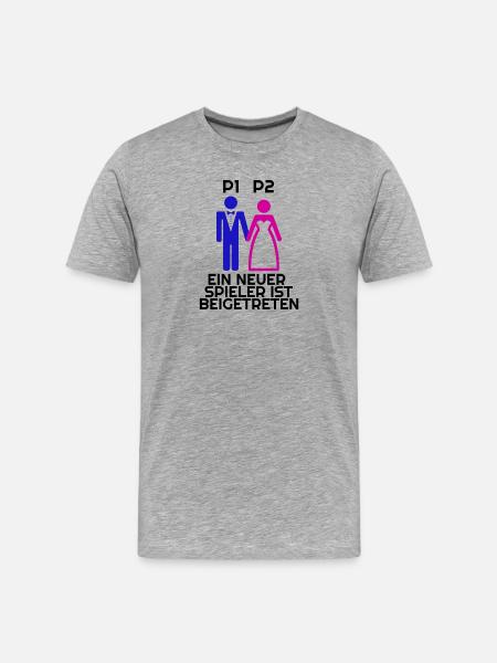 Games Gaming Zocker Videogames Nerd Lustig - Männer Premium Bio T-Shirt - Grau meliert
