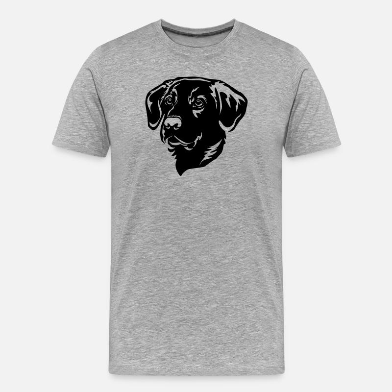 Labrador Kopf - Männer Premium Bio T-Shirt - Grau meliert