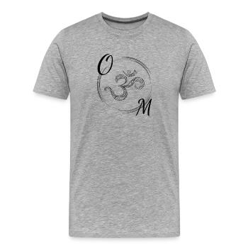 OM - T-shirt bio Premium Homme - gris chiné - Devant - Damien (186cm)