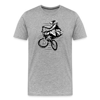 BMX Cycling | BMX Biker | BMX Freestyle - Men's Premium Organic T-Shirt - heather grey - Front - Damien (186cm)