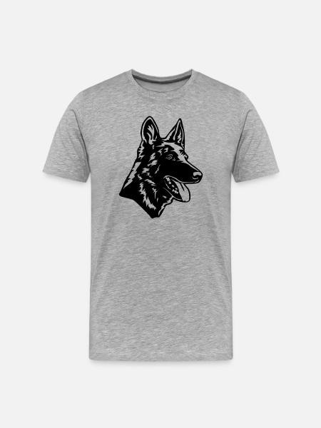 Hollandse Herder Kopf - Men's Premium Organic T-Shirt - heather grey
