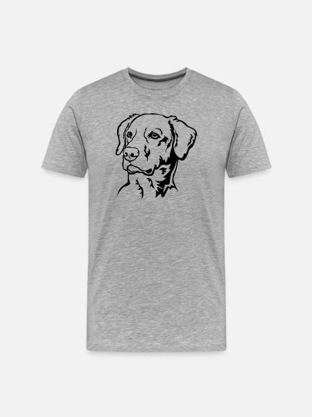 Labrador Head - Men's Premium Organic T-Shirt - heather grey