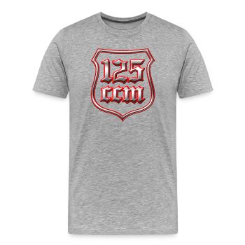 125cc coat of arms hard guys and cool bikers - Men's Premium Organic T-Shirt - heather grey - Front - Damien (186cm)