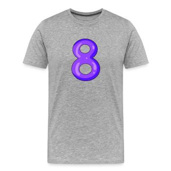 Nombre 8 - T-shirt bio Premium Homme - gris chiné - Devant - Damien (186cm)