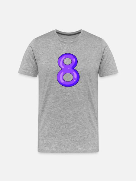 Nombre 8 - T-shirt bio Premium Homme - gris chiné