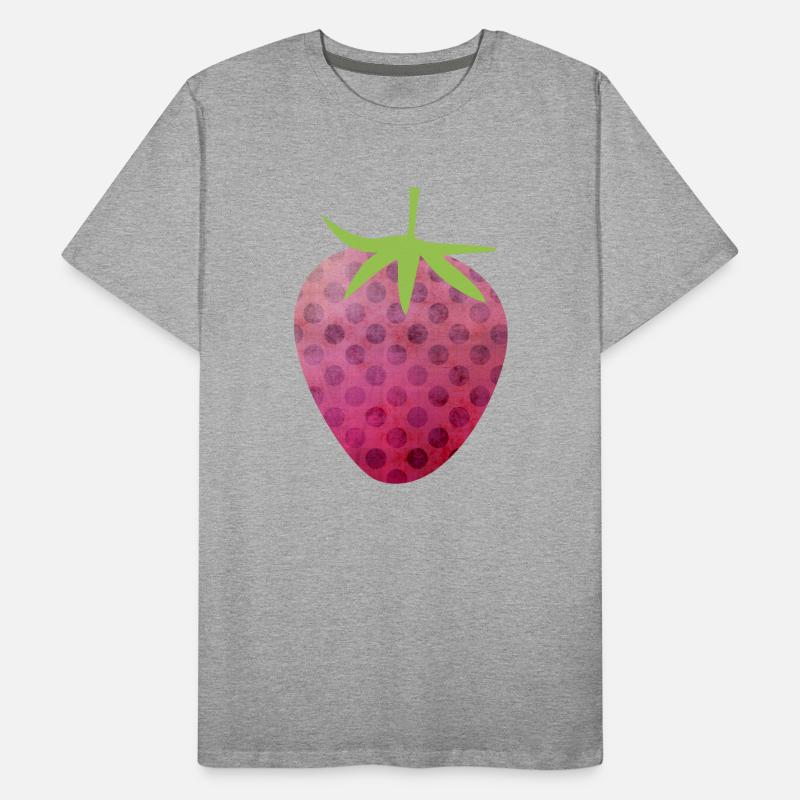 Strawberry Spring Pattern Fruit Spring Pink Fruit Men's Premium Organic T-Shirt
