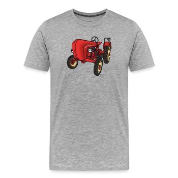 Roter Trecker - Männer Premium Bio T-Shirt - Grau meliert - Vorne - Damien (186cm)