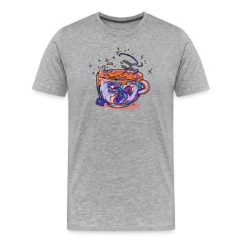 Swirling Rainbow Mug - Men's Premium Organic T-Shirt - heather grey - Front - Damien (186cm)