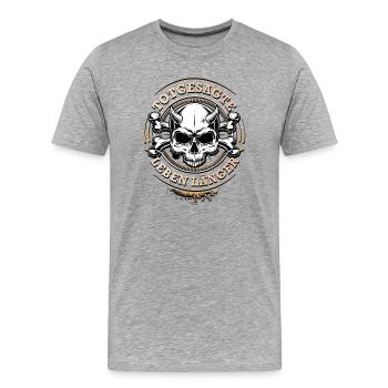 The dead live longer - Saying - Proverb - Men's Premium Organic T-Shirt - heather grey - Front - Damien (186cm)