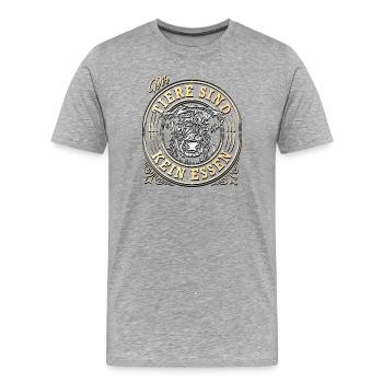 Fleischfrei - Tierschutz - Tierfreund - Kuh - Männer Premium Bio T-Shirt - Grau meliert - Vorne - Damien (186cm)