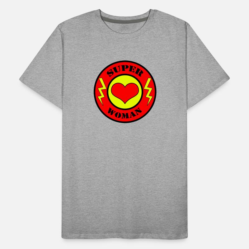 SUPER WOMAN Blitz Super Mama Muttertag Geschenk Männer Premium Bio T-Shirt