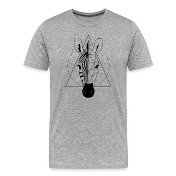 Zebra - Men's Premium Organic T-Shirt - heather grey - Front - Damien (186cm)