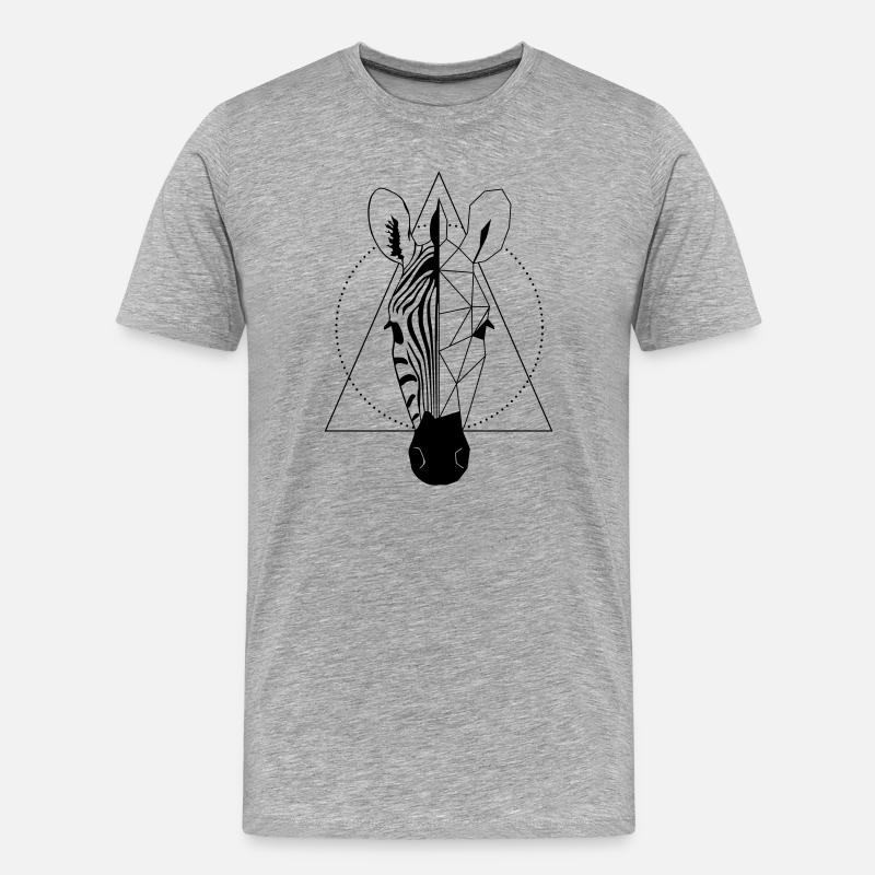 Zebra - Männer Premium Bio T-Shirt - Grau meliert