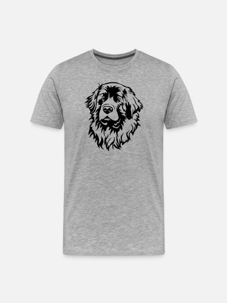 Leonberger Kopf - Men's Premium Organic T-Shirt - heather grey