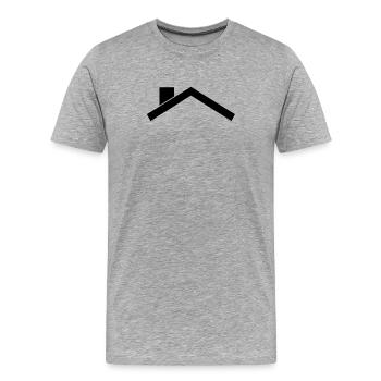 Maison toit - T-shirt bio Premium Homme - gris chiné - Devant - Damien (186cm)