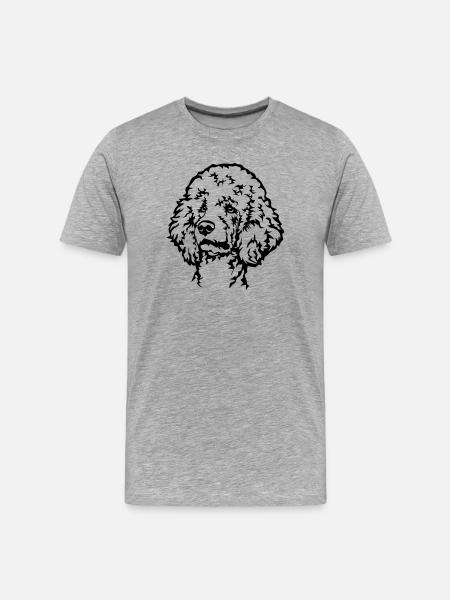 Poodle Head - Men's Premium Organic T-Shirt - heather grey