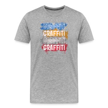 Graffiti - T-shirt bio Premium Homme - gris chiné - Devant - Damien (186cm)