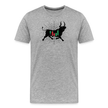 Actions Bulle - T-shirt bio Premium Homme - gris chiné - Devant - Damien (186cm)