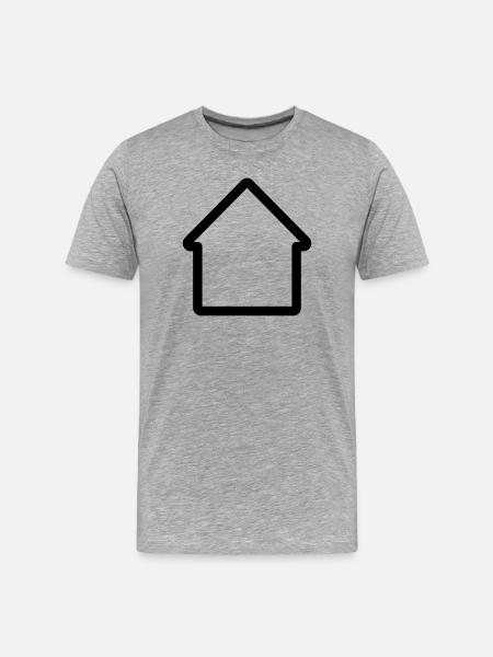 Icône minimale de contour de maison pour la maison et la propriété - T-shirt bio Premium Homme - gris chiné